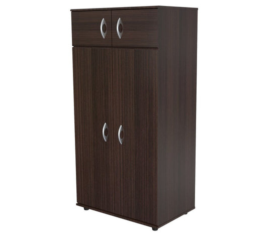 32" Espresso Melamine Mirrored Combo Dresser