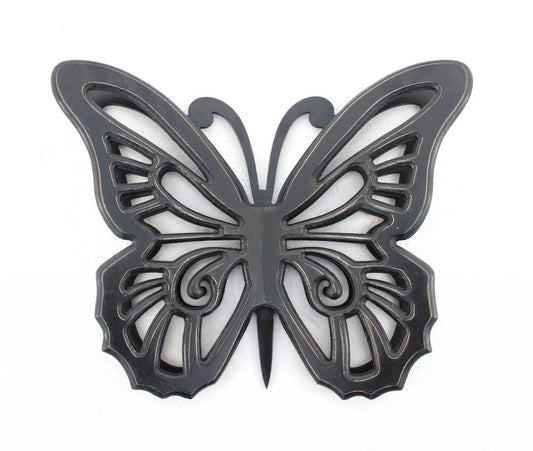 23" X 19" Black Butterfly Wood Hanging Dimensional Sculpture