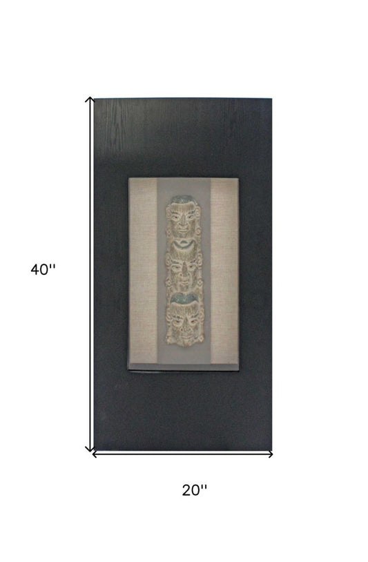 40" X 20" Black Wood Face Framed Art