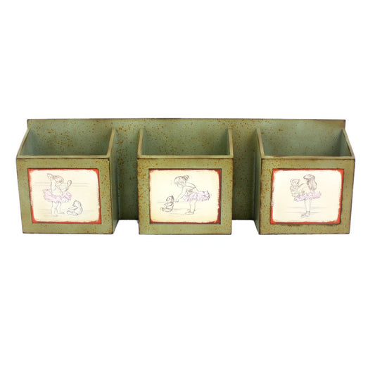 12" X 36" Green Wood Wall Decor