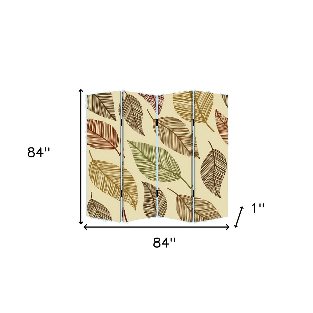 84 X 84 Multi Color Wood Canvas Perpetual Leaf Screen