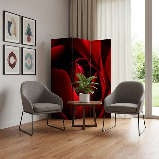 48 X 72 Multi Color Wood Canvas Rose Screen