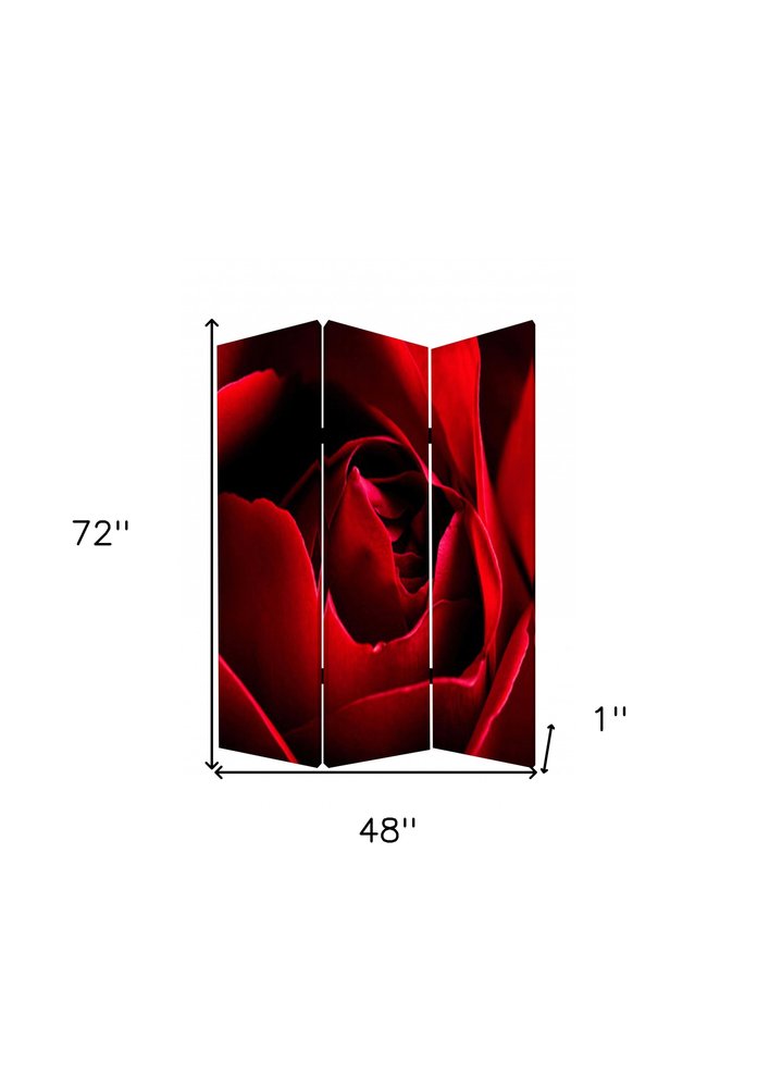 48 X 72 Multi Color Wood Canvas Rose Screen