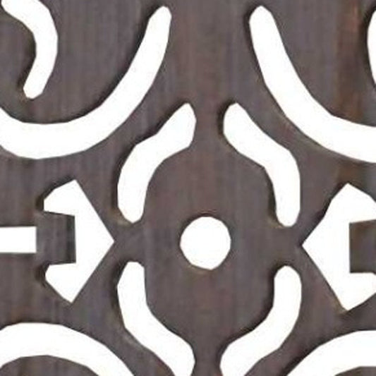 52 X 67 Brown 3 Panel Wood Screen