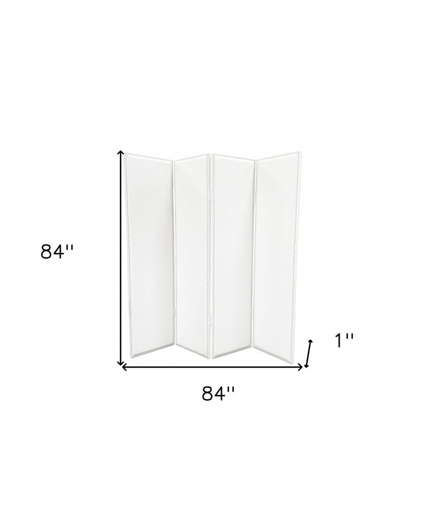 84 X 84 White Faux Leather Screen