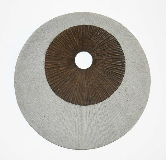 27" X 27" X 3" Brown & Gray Round Double Layer Ribbed Wall Decor