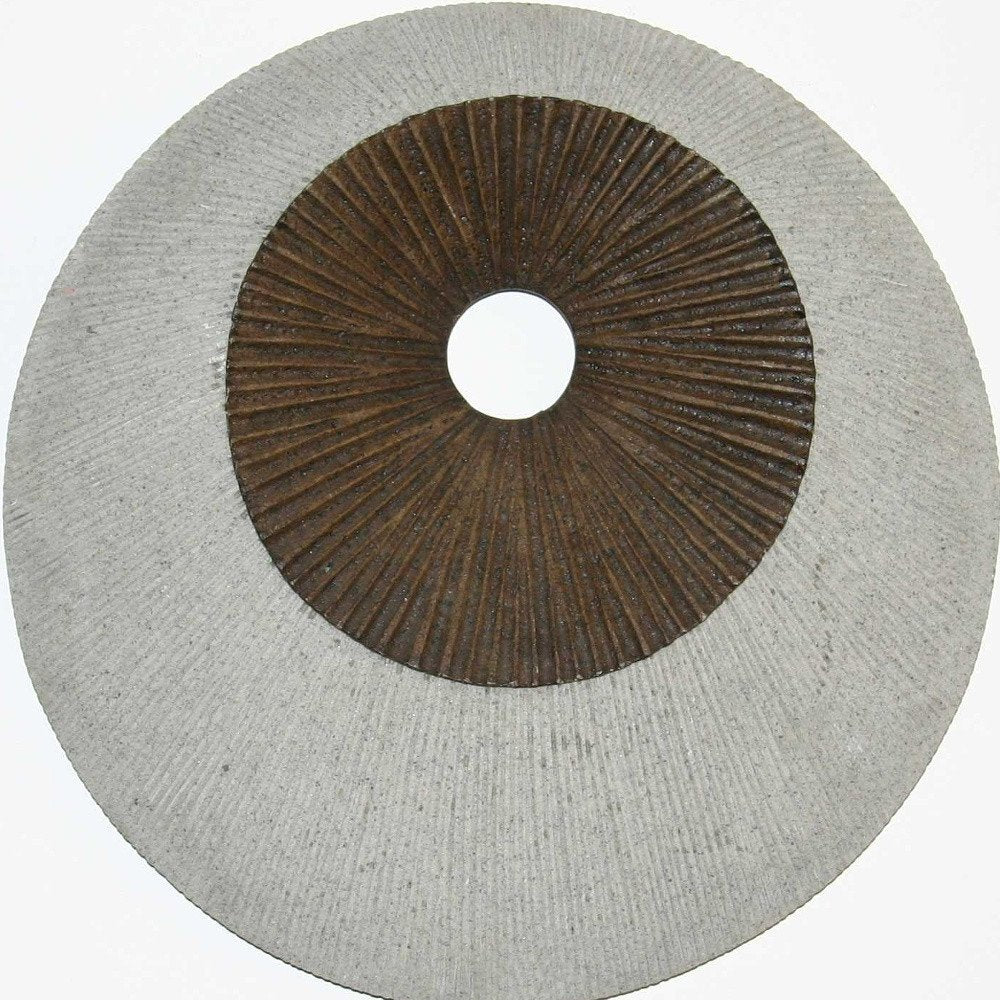 27" X 27" X 3" Brown & Gray Round Double Layer Ribbed Wall Decor
