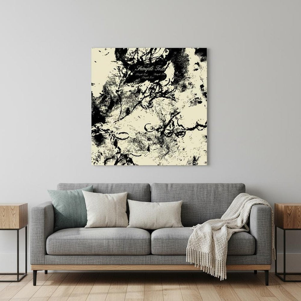 Beige and Black Canvas Unframed Print Wall Art