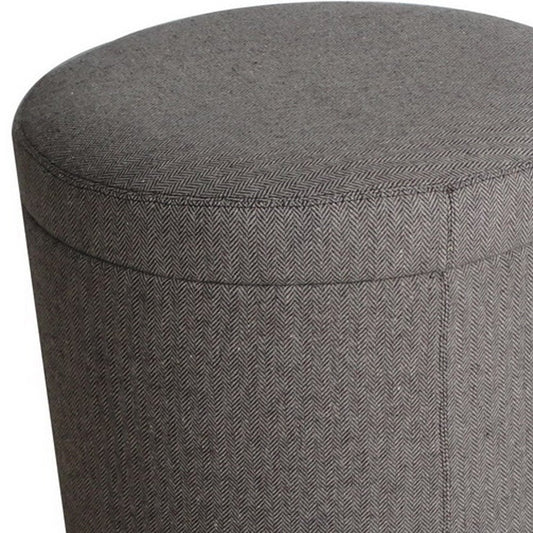 20" Gray Round Storage Ottoman