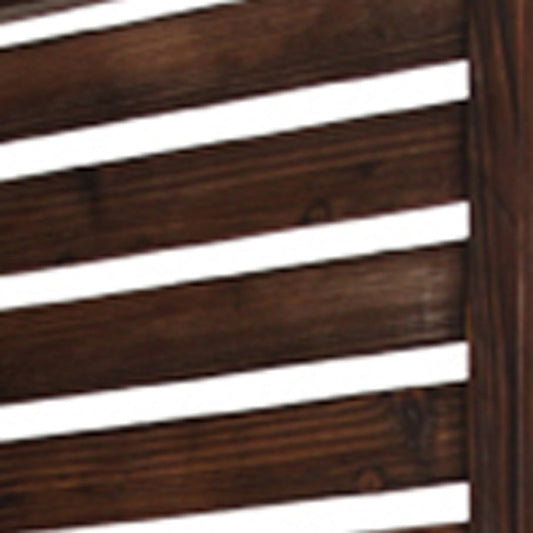 72" Brown Wood Folding Three Panel Screen Room Divider