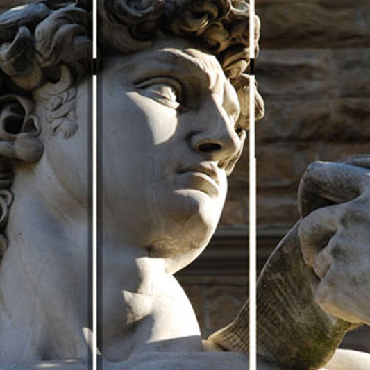 72" Gray Canvas Folding Three Panel Screen Room Divider