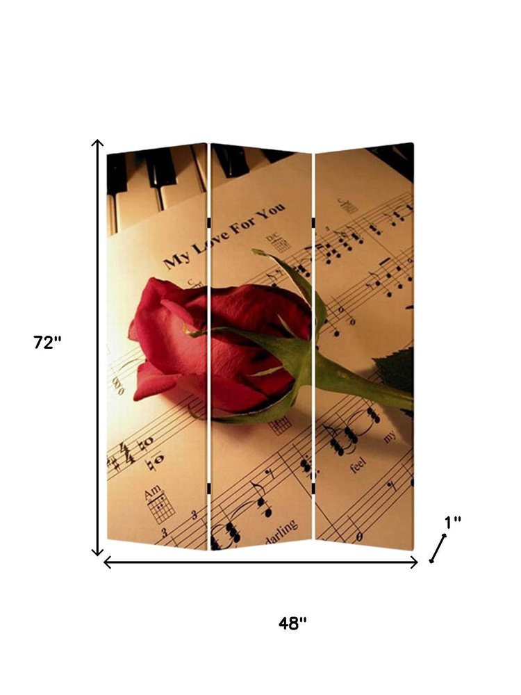 48 X 72 Multi Color Wood Canvas Music Screen