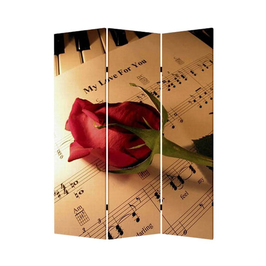 48 X 72 Multi Color Wood Canvas Music Screen