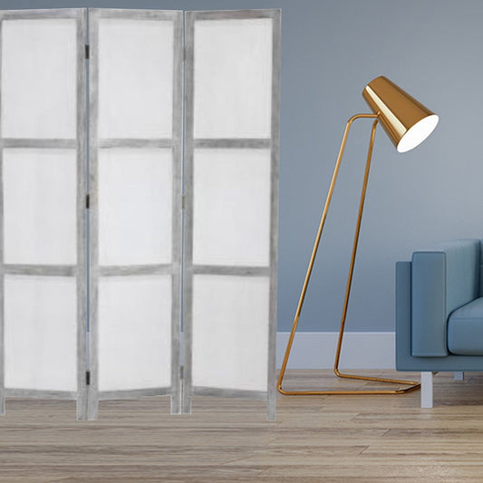 67" Gray Folding Three Panel Screen Room Divider