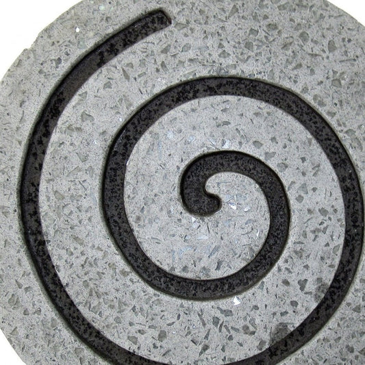 19" X 19" X 2" Gray Round Modern Spiral Wall Art