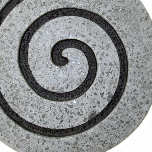 28" X 28" X 2" Gray Round Modern Spiral Wall Art