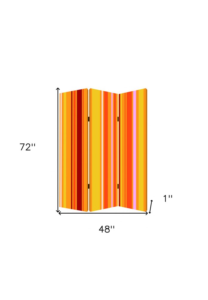 48 X 72 Multi Color Wood Canvas Deep Saffron Screen