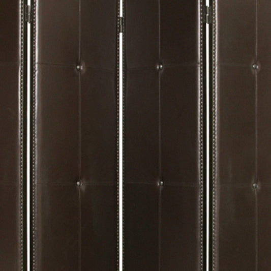 76" X 84" Brown Faux Leather Screen