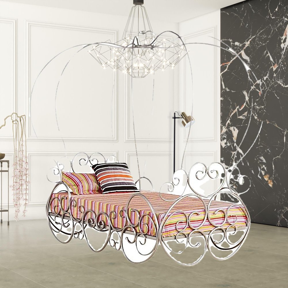 Silver Canopy Bed Frame