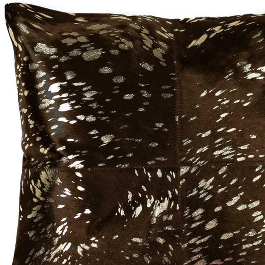 18" X 18" X 5" Gold And Chocolate Quattro Pillow