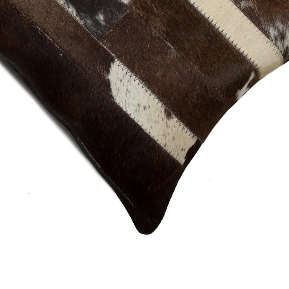 12 X 20 Gray And White Cowhide Throw Pillow
