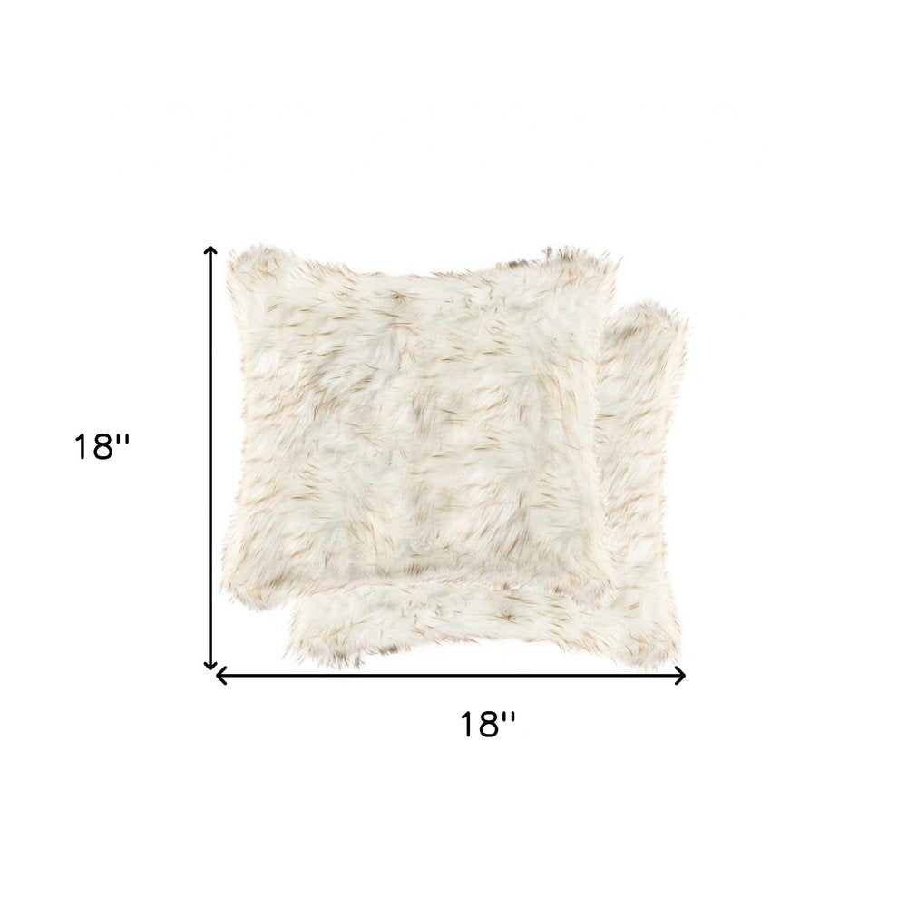 18" X 18" X 5" Gradient Tan Faux Pillow 2 Pack