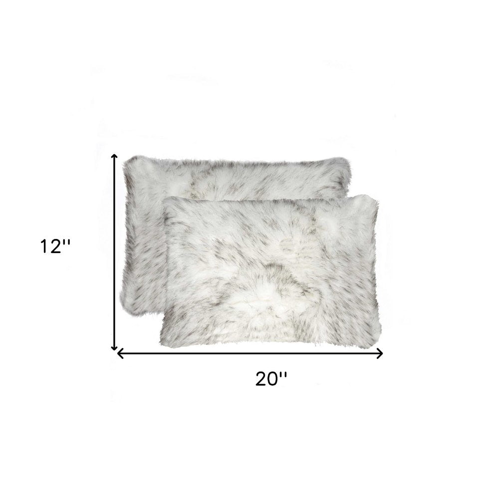 12" X 20" X 5" Gradient Gray Faux Pillow 2 Pack