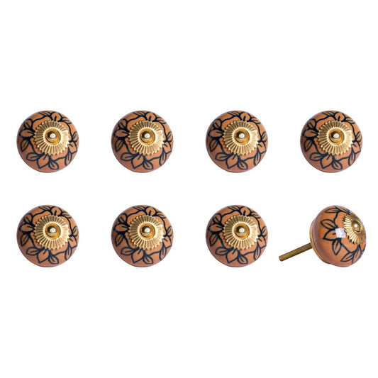 1.5" X 1.5" X 1.5" Orange Gold And Black Knobs 8 Pack