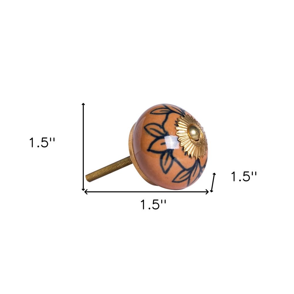 1.5" X 1.5" X 1.5" Orange Gold And Black Knobs 8 Pack