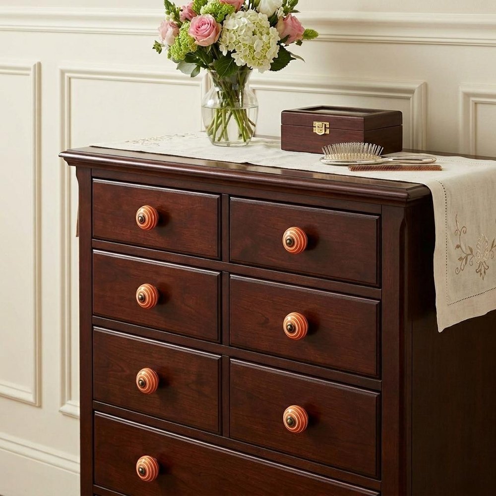 1.5" X 1.5" X 1.5" Bronze White And Orange Knobs 8 Pack