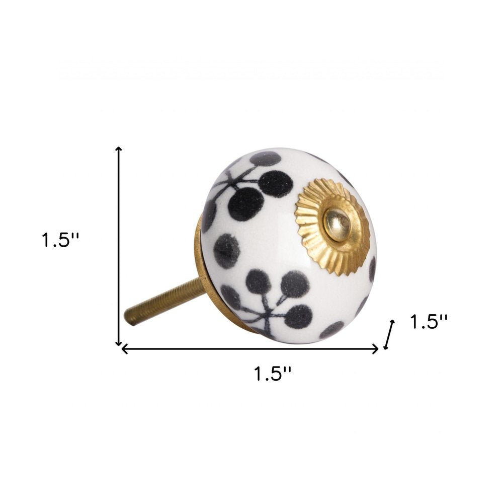 1.5" X 1.5" X 1.5" White Black And Yellow Knobs 12 Pack