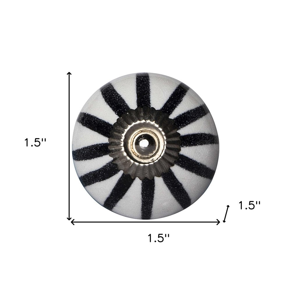 1.5" X 1.5" X 1.5" White Black And Silver Knobs 12 Pack