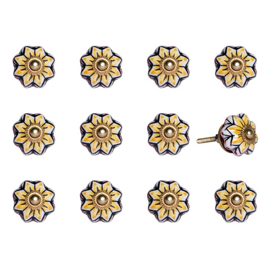 1.5" X 1.5" X 1.5" Yellow Blue And Red Knobs 12 Pack