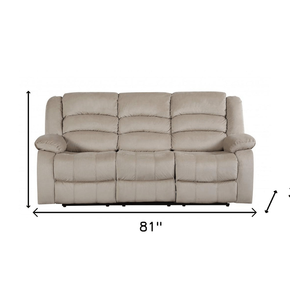 40" Contemporary Beige Fabric Sofa