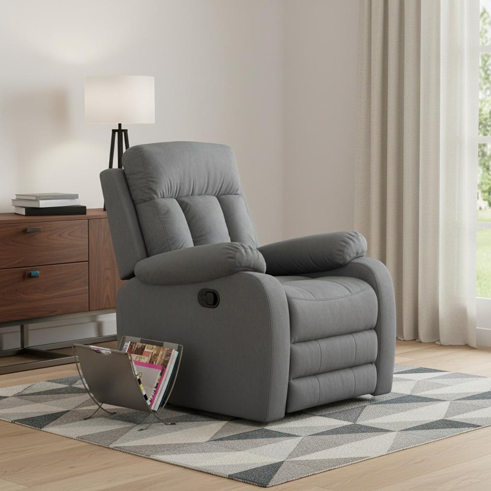 40" Modern Grey Fabric Chair
