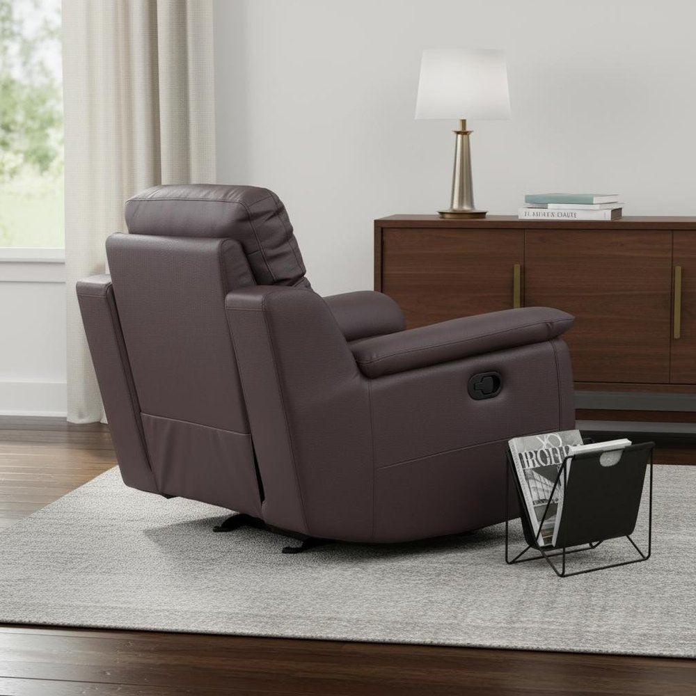 41" Brown Fascinating Leather Reclining Chair