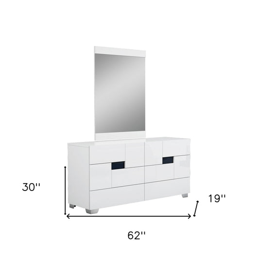 30" Superb White High Gloss Dresser