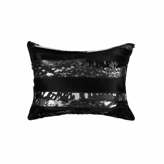 12" X 20" Natural And Gold Cowhide Throw Pillow