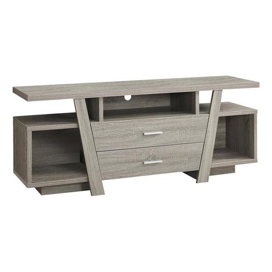 60" Deep Taupe Open Shelving TV Stand