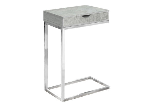 10.25" X 15.75" X 24.5" Brown Finish Drawer And Black Metal Accent Table