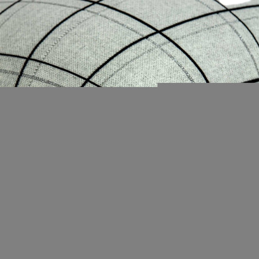 20" Gray Plaid Cotton Throw Pillow