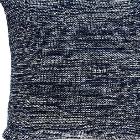 20" Blue Woven Cotton Blend Throw Pillow