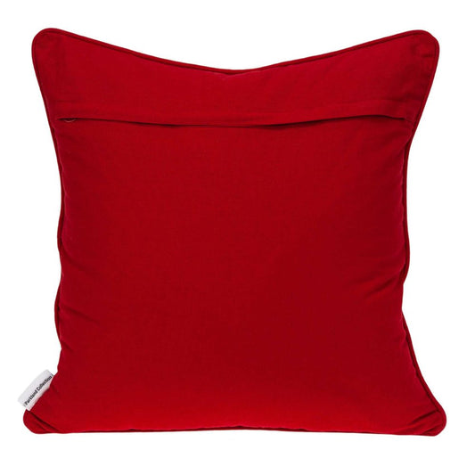 20" X 7" X 20" Transitional Red And White Pillow Cover With Poly Insert