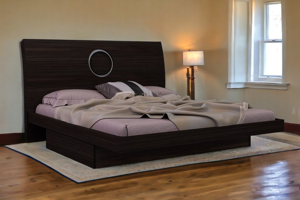Brown Wood Queen Bed Frame