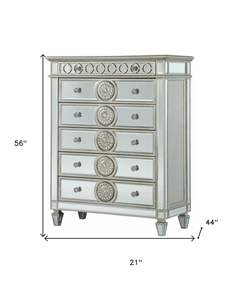 20" Gray Solid Wood Six Drawer Double Dresser