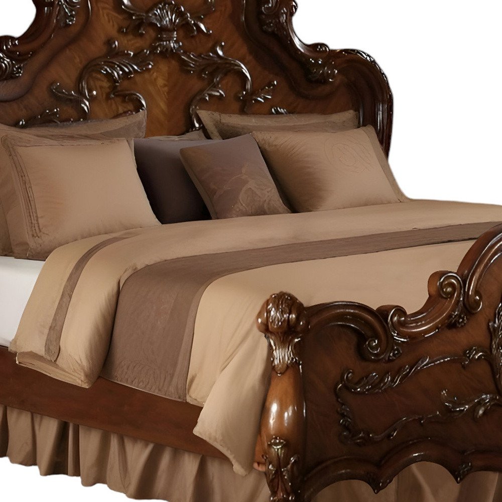 Brown Solid Wood Bed Frame
