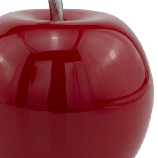 13" Silver Buffed Aluminum Decorative Apple Tabletop Sculpture