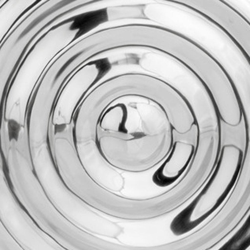 12" X 12" Silver Metallic Buffed Aluminum Abstract Ripple Wall Decor