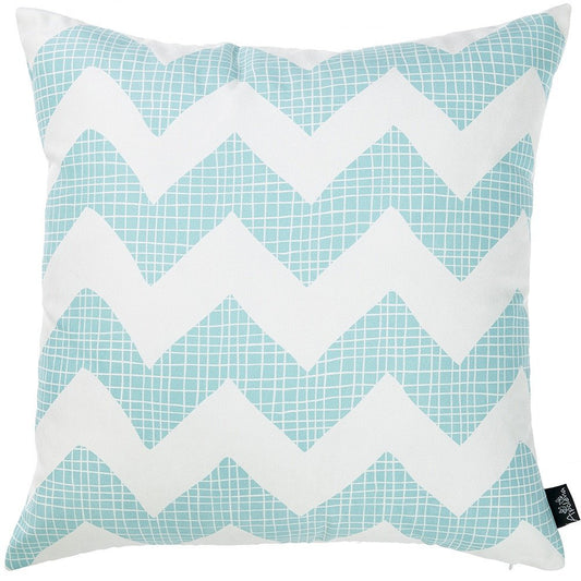 18" Aqua Fabric Throw Pillow Cover