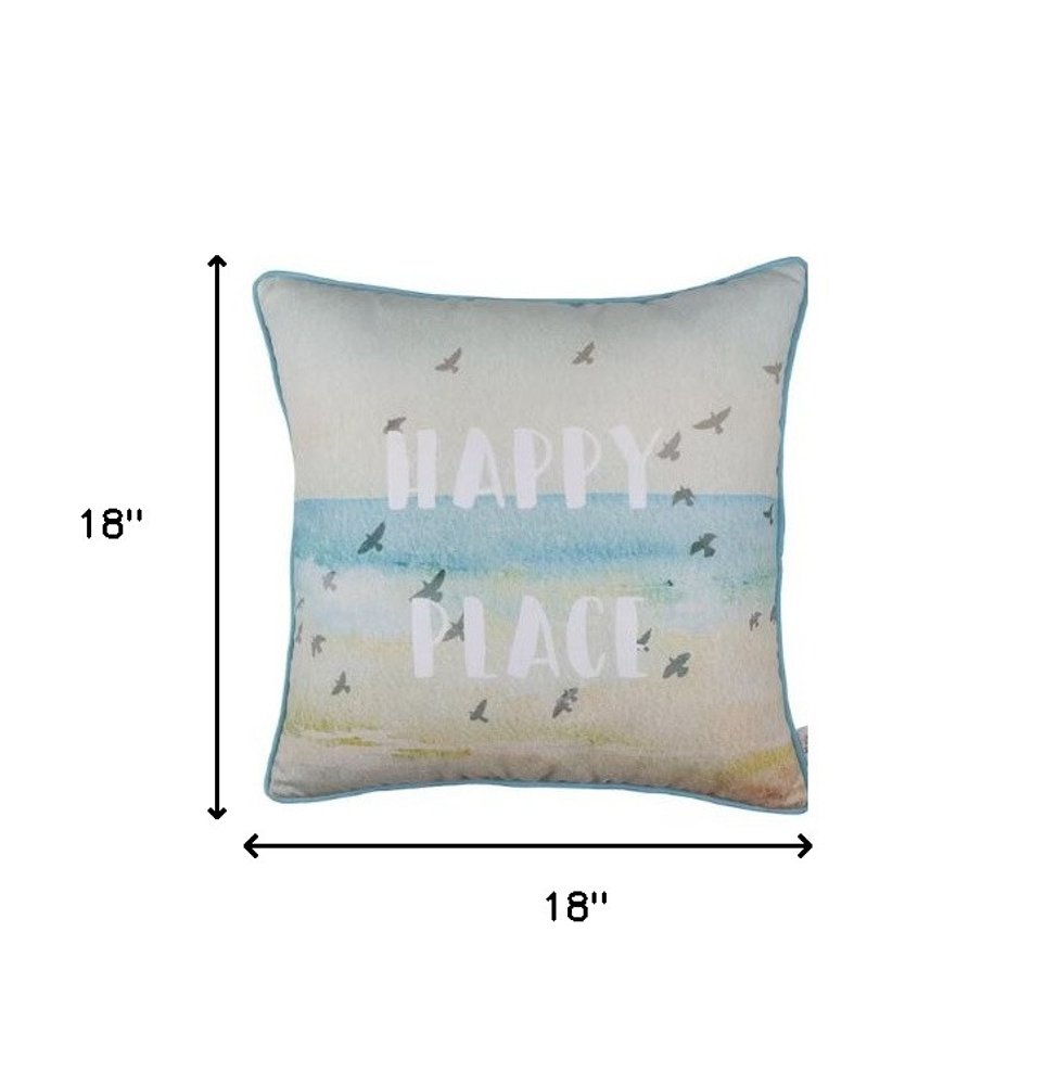 18" Blue Throw Pillow Cover